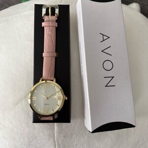 Avon Women's Watch with Pink Strap and Gold Accents